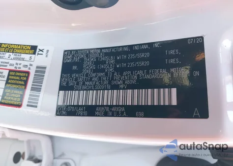 2020 Toyota Highlander Hybrid Platinum from USA, damaged, VIN 5TDEBRCH1LS009118